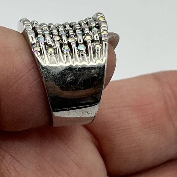 3 Retired Premier Design Jewelry Rings "Blue Lapis", Glam Slam Rhodium, Aurora B - Picture 7 of 10